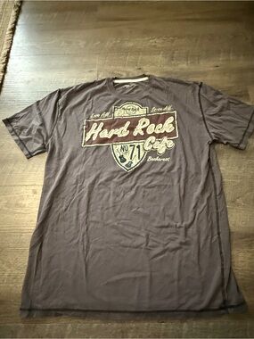 Hard Rock Cafe Brown Graphic Logo Tee